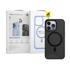 Apple iPhone 14 Max TG Frosted Anti-Drop Magsafe Hátlap - Fekete tok és táska
