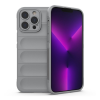  Apple iPhone 14 Pro, Szilikon tok, közepesen ütésálló, 3D minta, szürke