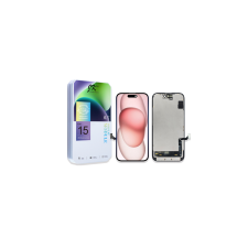 Apple iPhone 15, LCD kijelző érintőplexivel (LTPS, JK, COF, FHD1080P), fekete mobiltelefon, tablet alkatrész
