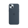 Apple iPhone 15 Plus MagSafe rögzítésű szilikon tok, viharkék (MT123ZM/A)