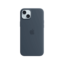 Apple iPhone 15 Plus MagSafe rögzítésű szilikon tok, viharkék (MT123ZM/A) tok és táska