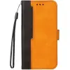  Apple iPhone 15 Pro Max, Oldalra nyíló tok, stand, kártyatartóval, kézpánttal, Wooze Colour Wallet, narancssárga