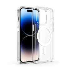 Apple iPhone 15 Pro, Szilikon tok, légpárnás keret, közepesen ütésálló, Magsafe kompatibilis, átlátszó tok és táska