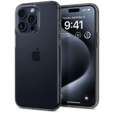 Apple iPhone 15 Pro, Szilikon tok, Spigen Crystal Flex, átlátszó/sötétszürke tok és táska
