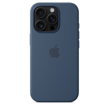 Apple iPhone 16 Pro MagSafe rögzítésű szilikontok, denim kék tok és táska