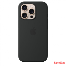 Apple iPhone 16 Pro MagSafe-rögzítésű szilikontok, fekete tok és táska