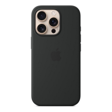 Apple iPhone 16 Pro, Szilikon tok, Magsafe kompatibilis, fekete, gyári tok és táska