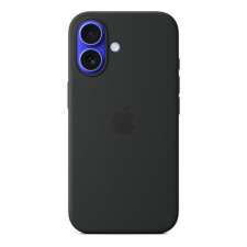 Apple iPhone 16, Szilikon tok, Magsafe kompatibilis, fekete, gyári tok és táska