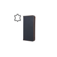 Apple iPhone 17 Pro, Oldalra nyíló flip tok, Smart (valódi bőr), fekete tok és táska