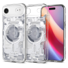 Apple iPhone Air (2025), Műanyag hátlap védőtok + szilikon keret, Magsafe töltővel kompatibilis, iPhone belső minta, Spigen Ultra Hybrid Zero One Mag, átlátszó/fehér