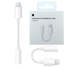 Apple iPhone MMX62ZM/A gyári 8pin - 3,5mm jack headset átalakító adapter csomagolt kábel és adapter