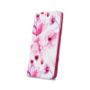 Apple iPhone XS Max (6,5") "Pink Flowers" szilikon keretes könyvtok