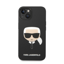 Apple Karl Lagerfeld Head Liquid szilikon hátlap tok Apple iPhone 14, fekete tok és táska