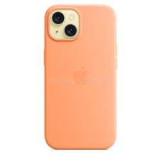 Apple MagSafe-rögzítésű iPhone 15 szilikontok (narancssörbet) (MT0W3ZM/A) tok és táska