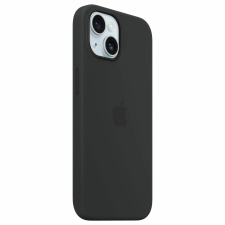 Apple Original iPhone 15 szilikon tok MagSafe-fel - fekete (MXPD3ZM/A) tok és táska