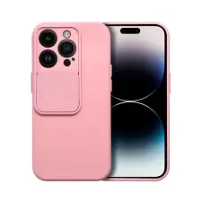 Apple Slide Apple iPhone 14 Pro, kameravédős szilikon tok, rózsaszín tok és táska