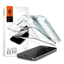 Apple Spigen Glas.tR EZ Fit Apple iPhone 15 Plus, Tempered kijelzővédő fólia, fekete (2db) mobiltelefon kellék