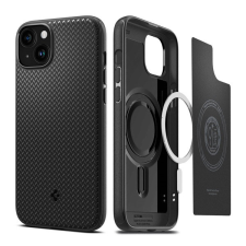 Apple Spigen Mag Armor MagFit Apple iPhone 15 MagSafe tok, Matt fekete tok és táska