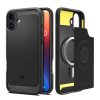 Apple Spigen Rugged Armor MagFit Apple iPhone 16 Plus tok, Matte Black, fekete