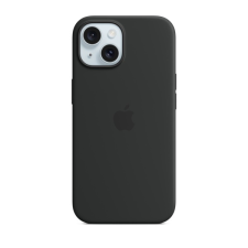 Apple szilikon telefonvédő (Magsafe rögzítésű, mágneses) FEKETE tok és táska