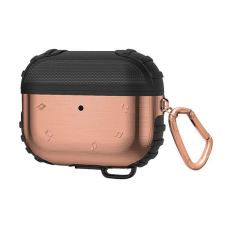Apple Szilikon tok (alumínium belső, közepesen ütésálló + karabíner) ROZÉARANY Apple AirPods Pro fülhallgató, fejhallgató tok