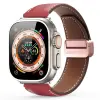  Apple Watch 38 / 40 / 41 mm okosóra szíj - Dux Ducis YA - piros bőr szíj ﻿
