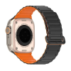  Apple Watch 4-6, SE, SE (2022) (42 / 44 mm) / Watch 7-9 (45 mm) / Watch 10 (46 mm) / Watch Ultra 1-2 (49 mm), szilikon pótszíj, mágneses zár, kétszínű, Dux Ducis KJ, fekete/narancssárga
