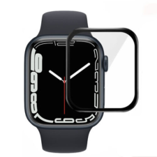 Apple Watch 7 41mm PMMA Full Glue,  Kijelzővédő fólia (ütésálló) (fekete kerettel) okosóra kellék