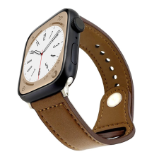  Apple Watch | Klasszikus, barna bújtatós bőr szíj | 38, 40, 41mm | Texas kollekció okosóra kellék
