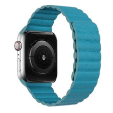  Apple Watch mágneses bőr szíj 38mm/40mm kék okosóra kellék