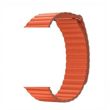 Apple Watch mágneses bőróraszíj /narancs/ 44/45/46/49 mm okosóra kellék