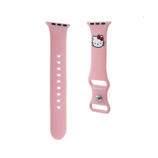  Apple Watch Series 4/5/6/7/8/9/SE (38-40-41mm) okosóra szíj - Hello Kitty - pink szilikon szíj okosóra kellék