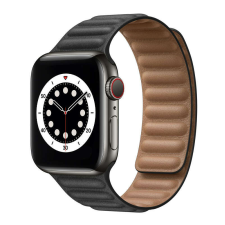 Apple Watch szíj, 38/ 40/ 41 mm mágneses óraszíj - fekete okosóra kellék