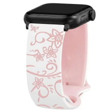  Apple Watch szilikon szíj – lézergravírozott – 38/40/41mm (Series 1-11) okosóra kellék