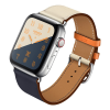  Apple Watch | Trikolór (sötétkék, bézs és narancs) bőr szíj | 38, 40, 41mm | Rio kollekció
