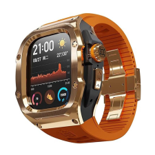 Apple Watch Ultra / Ultra 2 tok + szíj - ShellBox vízálló IP68 - Rose Gold okosóra kellék