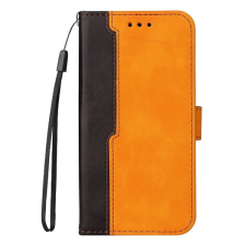 Apple Wooze Colour Wallet iPhone 16 oldalra nyíló tok, stand, kártyatartóval, kézpánttal, narancssárga tok és táska