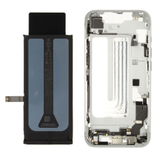 Apple ZD076-00698 Gyári Apple iPhone 16e középső keret akkumulátorral, fehér mobiltelefon, tablet alkatrész