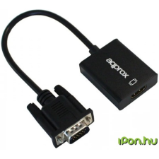 Approx D-Sub(15) M - HDMI F Adapterkábel 0.15m Fekete kábel és adapter