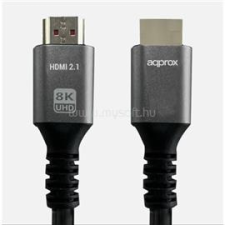 Approx Kábel - HDMI 2.1 kábel apa/apa 1m (UHD 8K, 4K, FHD, aranyozott, HDR10, HDCP 2.2, Dolby TrueHD, ARC) (APPC62) kábel és adapter