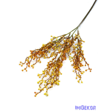  Apró bogyós műzöld ág 70 cm - Narancs dekorációs kellék