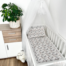 Apró Virágok barna – 2 részes babaágynemű szett természetes virágmintával, 100% pamut babaágynemű, babapléd