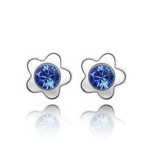 Apró virágok - kék - Swarovski kristályos - Fülbevaló fülbevaló