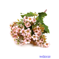  Apró virágos selyem csokor 42cm - Rózsaszín dekorációs kellék