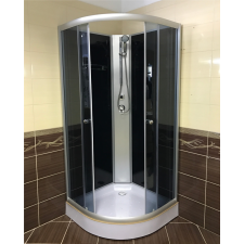 Aqualife Aqualife Opal 508C Fekete zuhanykabin 80 x 80 x 205 cm Tető nélkül kád, zuhanykabin