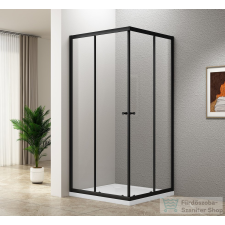 Aqualine AGGA BLACK zuhanykabin, 800x800mm, matt fekete profil/transzparent üveg (BLF808) kád, zuhanykabin