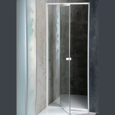 Aqualine AMICO nyíló zuhanyajtó, 100-122x185cm, fehér profil, 6mm transparent üveg kád, zuhanykabin