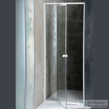 Aqualine AMICO nyíló zuhanyajtó, 74-82x185cm, fehér profil, 6mm transparent üveg G70 kád, zuhanykabin