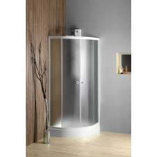 Aqualine ARLEN íves zuhanykabin, 90x90X185cm, fehér, BRICK üveg kád, zuhanykabin