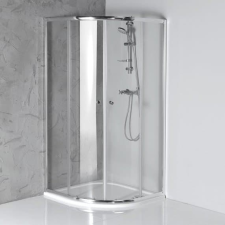 Aqualine ARLETA íves zuhanykabin, 80x80x185cm, transzparent 4mm üveg kád, zuhanykabin
